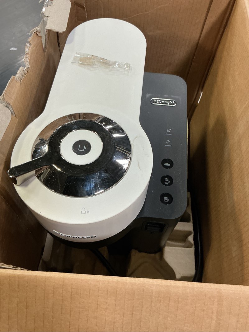 Condition photo showing As Is for Nespresso Vertuo Lattissima Coffee & Espresso Maker by De'Longhi, Matte White and Glossy
