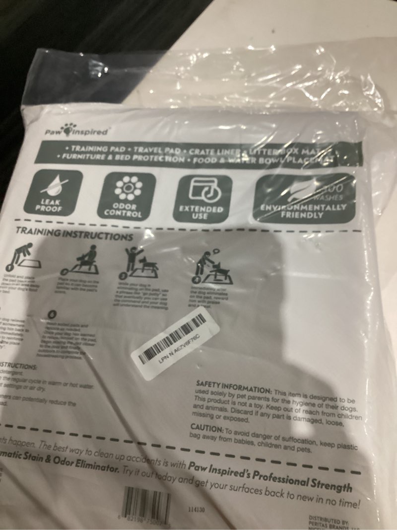 Condition photo showing Good Condition for Paw Inspired Washable Pee Pad for Dogs | Leakproof, Non-Slip Reusable Puppy Pad for Potty Training, Whelping, Waterproof Mat (72x72 Size, Pack of 1) 72x72" (1 pack)