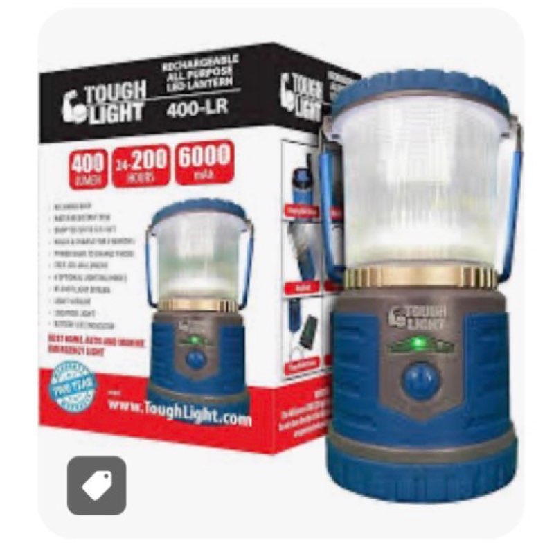 Tough Light USB Rechargeable Camping Lantern, 400 Lumens LED Lantern, Hanging Tent Lamp, 6000mAh Pow