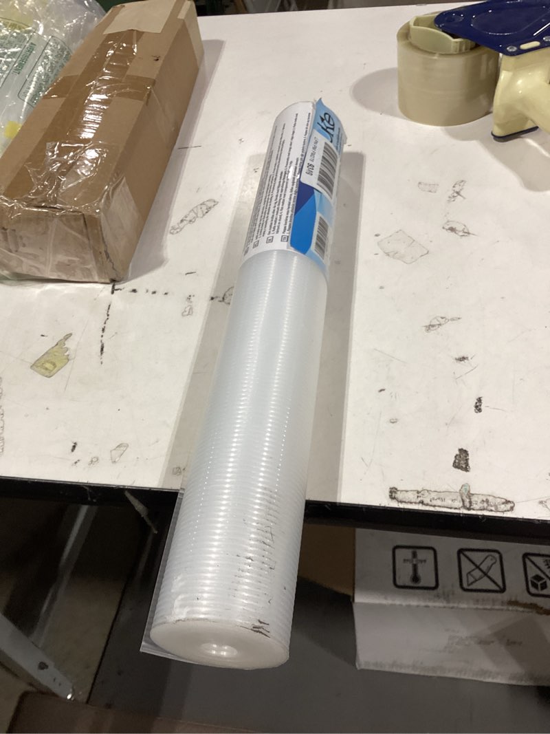 Condition photo showing As Is for shelf liners 19 inch x 20 ft shelf liners for kitchen cabinets nonstick lining drawer mats eva protector for cupboard (clear ribbed,19 inch x 20 ft) clear ribbed 19"w x 240"l
