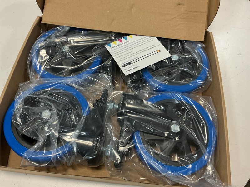 Condition photo showing New/Like New for stem caster wheels swivel casters set of 4 heavy duty threaded casters dual locking industrial castor safety smooth quiet caster with brakes wheels for cart, furniture