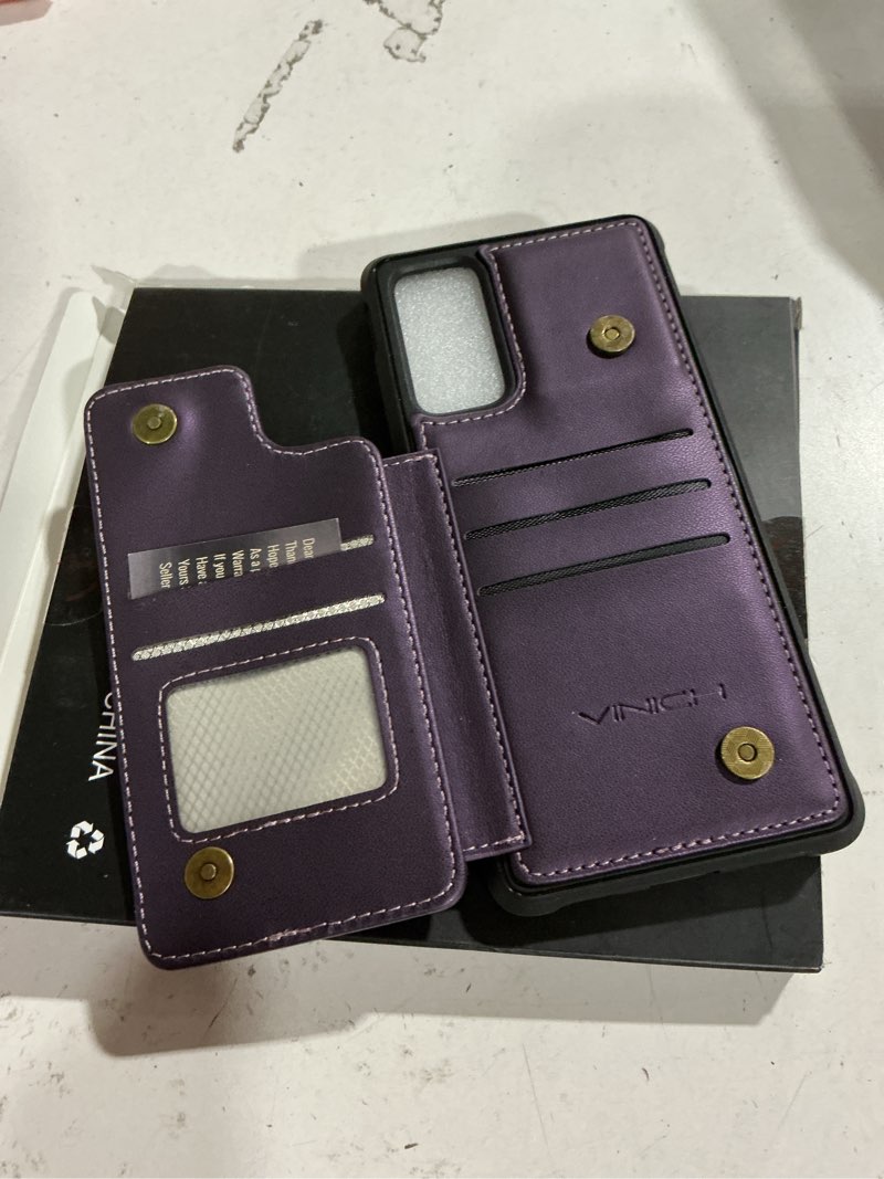 Condition photo showing New/Like New for vinich for samsung galaxy s20 fe wallet case with card holder, rfid blocking credit slots kickstand shockproof phone cover fit for galaxy s20 fe 6.5" purple