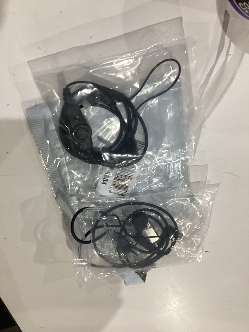 Condition photo showing As Is for 2-pack transparent acoustic tube earpiece with push-to-talk mic compatible with global-ptt poc radios g9 g6 g6plus g8plus, g500, k300 5288 plus walkie talkies, usb type c surveillance headset (usb-c)