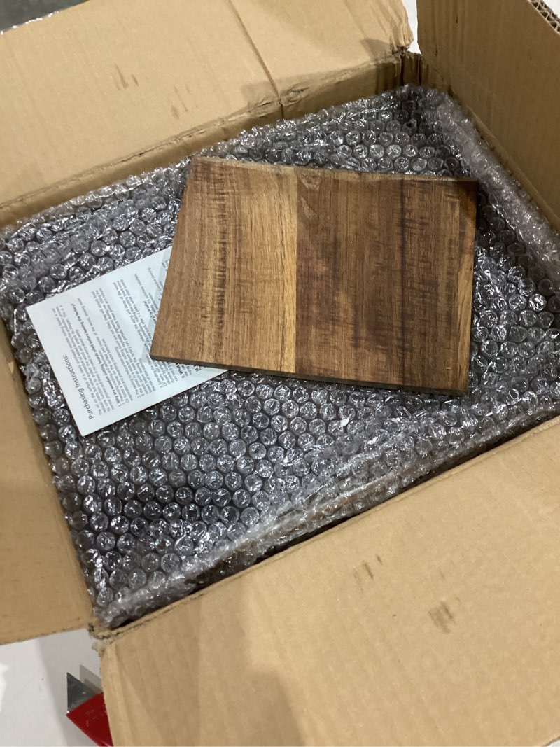 Condition photo showing As Is for Book Shaped Cutting Board Set: Wooden Charcuterie & Cheese Board with Stand - Perfect Valentine’s Day Gift for Book Lovers & Couples, 3-Piece Kitchen Decor