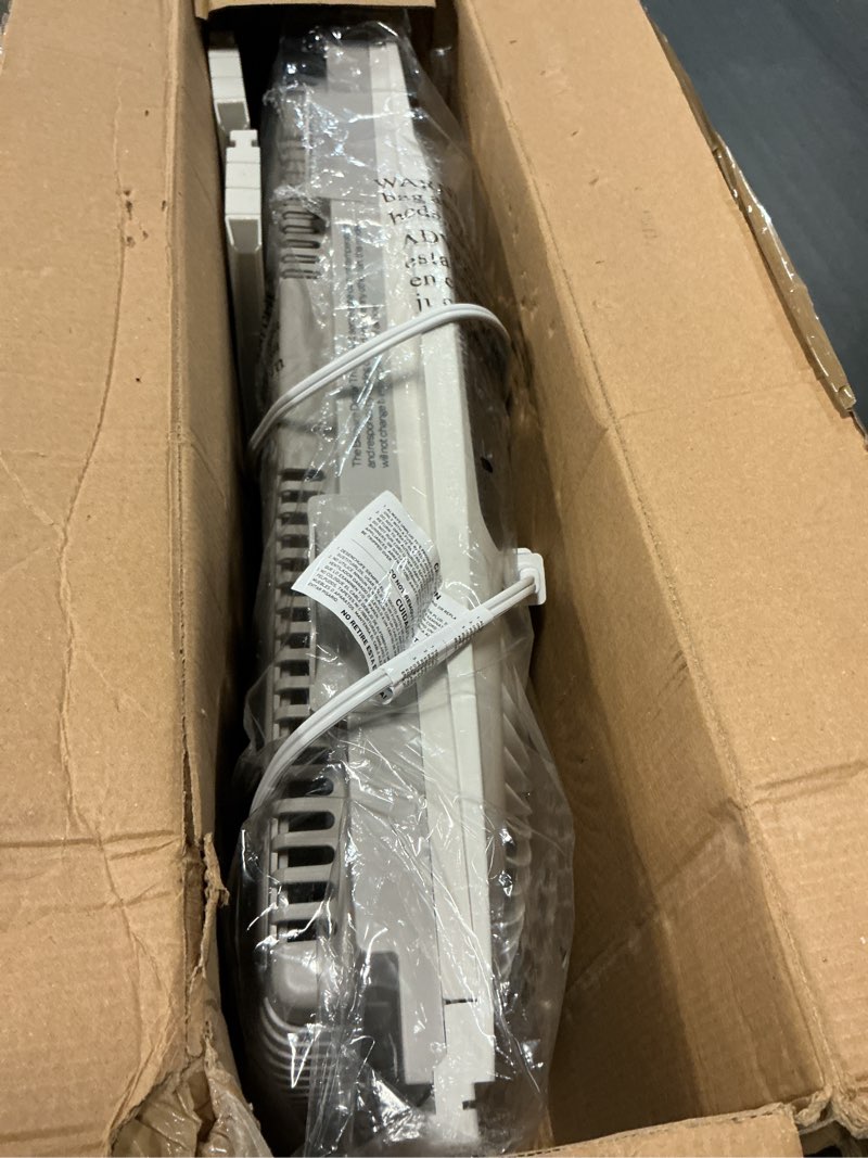 Condition photo showing Good Condition for bionaire window fan with reversible airflow blades – 3-speed settings, programmable thermostat, led display, remote control, fits 24–36" windows, no assembly required white 2 blades electronic control with lcd screen window fan