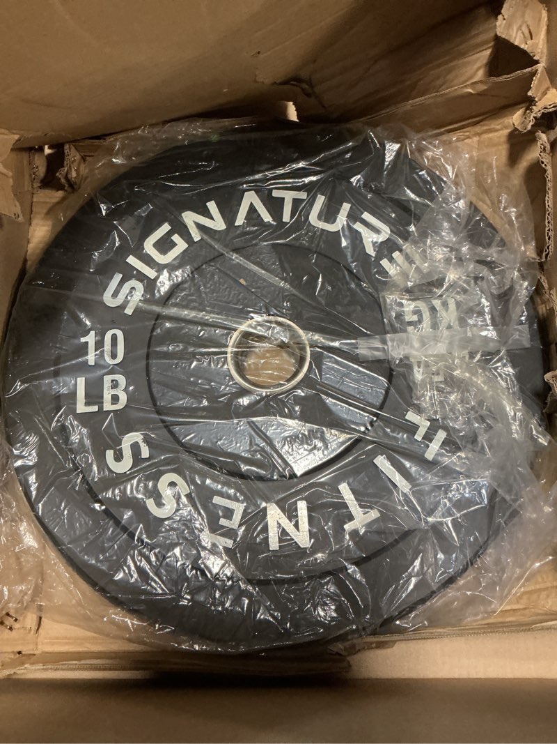 Condition photo showing New/Like New for fitvids 2" olympic bumper plate weight plates with steel hub, 10lb, pair, black, updated