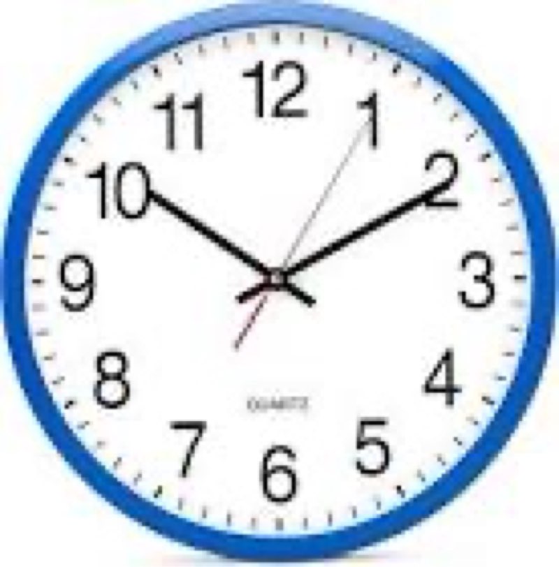 bernhard products blue wall clock, silent non ticking - 16 inch extra large quality quartz battery operated round easy to read home/office/business/kitchen/classroom/school clocks