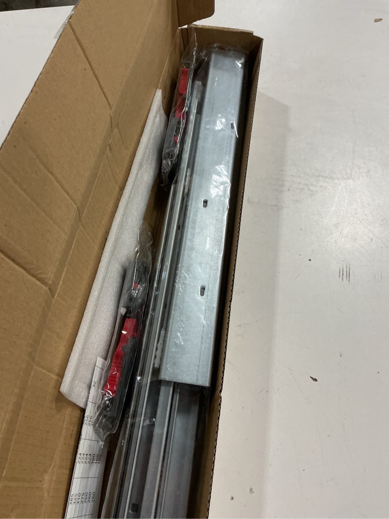 Condition photo showing New/Like New for 22 Inch Soft Close Undermount (Bottom Mount) Drawer Slides, 1 Pair Heavy Duty Stainless Steel Slides, Full Extension 100lb Capacity for Vanity Cabinets, Home Office Desks (22 Inch)