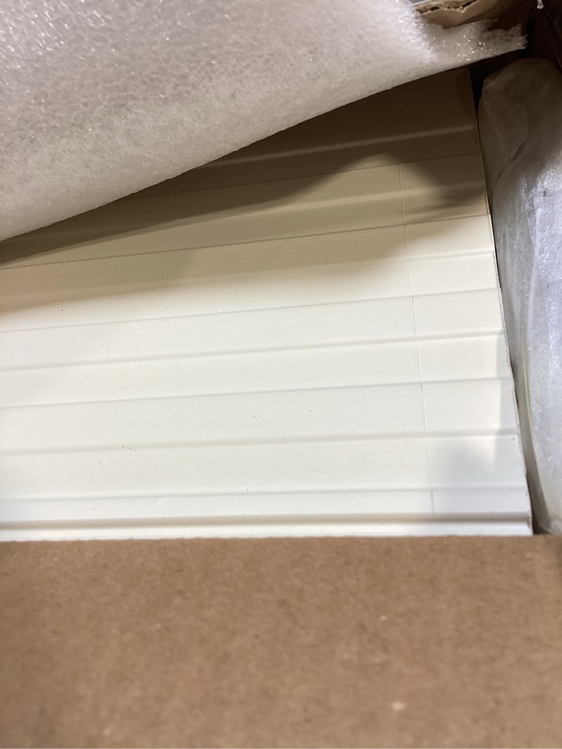 Condition photo showing Good Condition for 2pcs 3d acoustic slat wall panels circle design fluted textured panel for interior wall decor 118"x6" (orange)