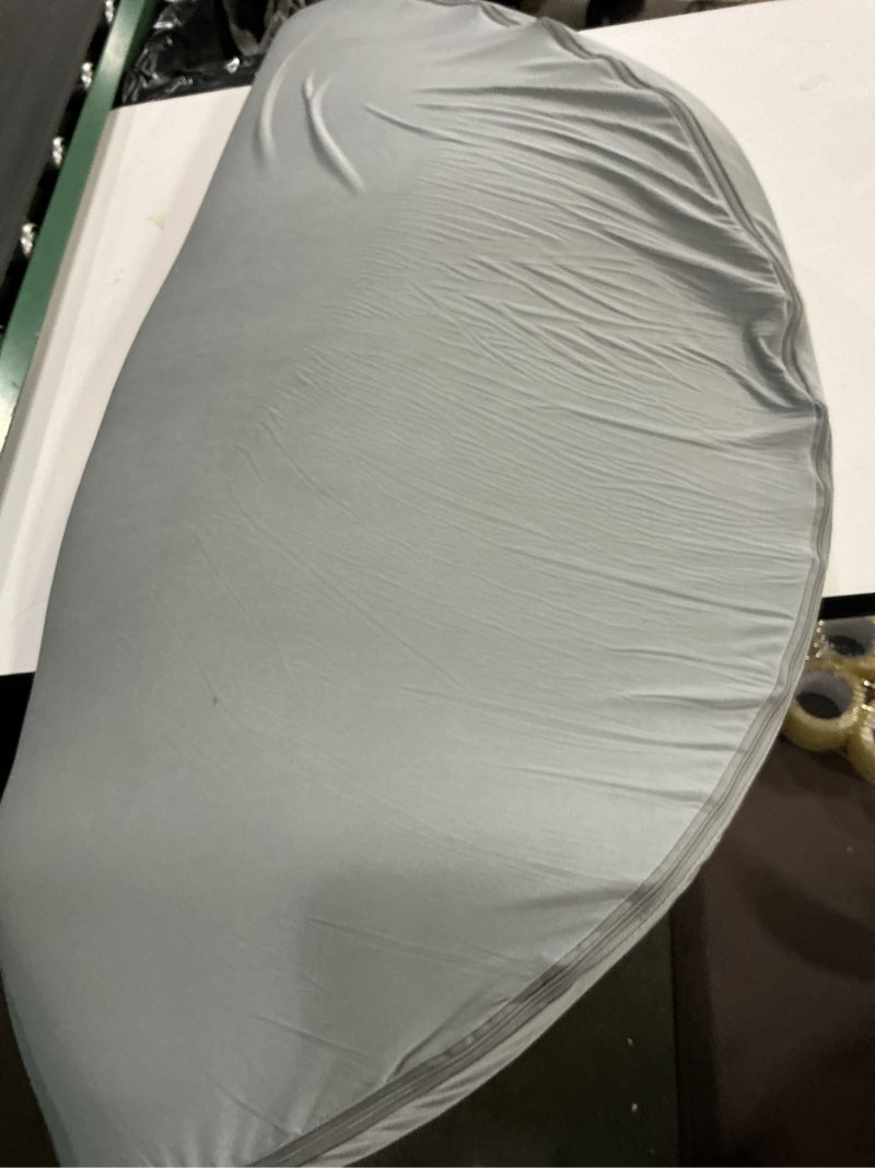 Condition photo showing As Is for Foam Ball Pit, 47.2"x 13.8" Large Ball Pits for Toddlers, Soft Round Kiddie Baby Playpen Ball Pool for Kids, Ideal Gift for Babies Indoor and Outdoor Game, Grey, (Balls not Included) 47.24 IN Grey