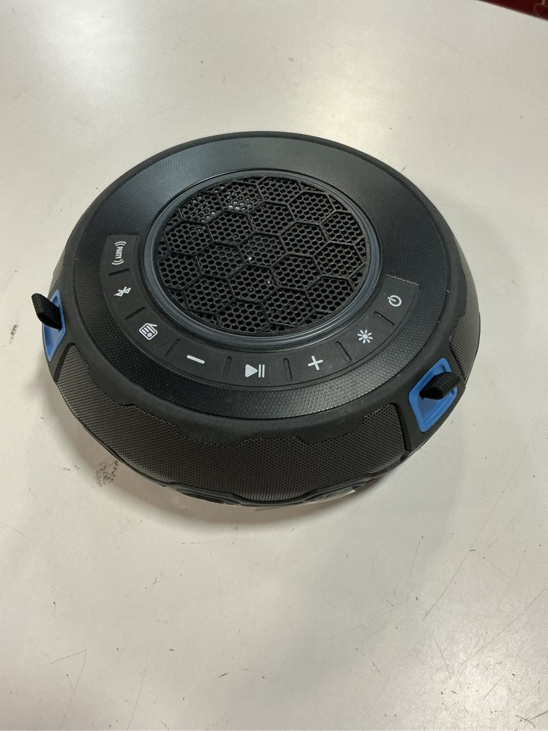 Condition photo showing As Is for ion audio hydrogroove floating party speaker with lights
