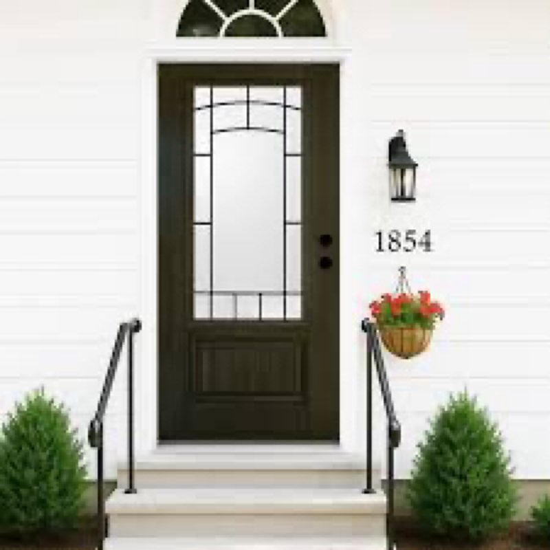 KHSHOW Fiberglass Door 36'' X 80"  Knock-Down Entry Door With Brickmould & Vinyl Frame