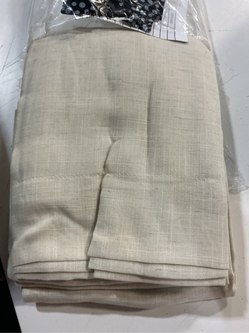 Condition photo showing Good Condition for bgment 108 inches long linen curtains for living room windows, semi sheer drapes light filtering for farmhouse bedroom decor lightweight with rod pocket, light beige, 2 panels set, each 52 inch wide 52"w x 108"l (pack of 2) light beige