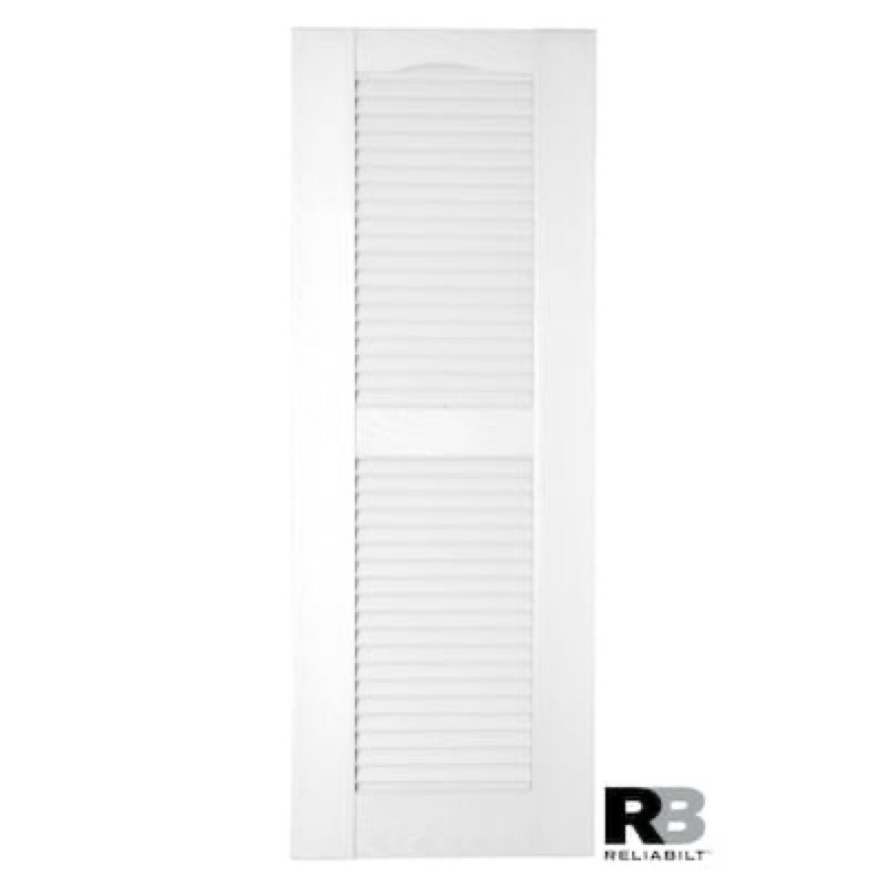 RELIABILT 17.75-in W x 38-in H White Louvered Polypropylene Exterior Shutters ( 2 -Pack