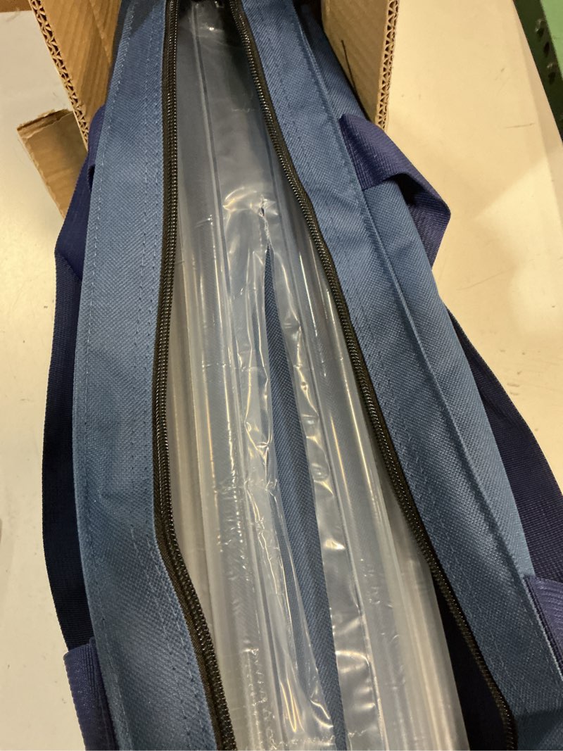 Condition photo showing New/Like New for american mahjong tile set, mah jong set complete with bag, 166 white tiles with golden dices for travel, 4 all-in-one mahjong racks with pushers (blue)