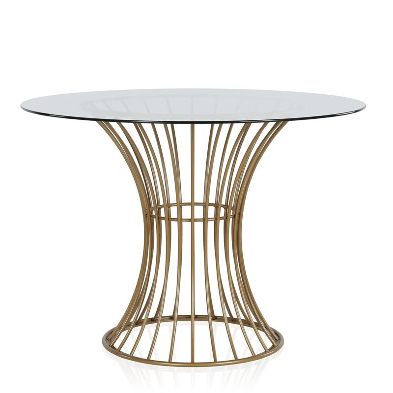 Westwood Round Glass Top Dining Table, Seats 4 (Incomplete, Box 2/2 )