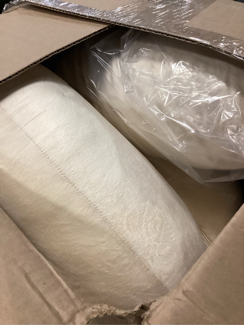 Condition photo showing As Is for moon park pregnancy pillows for sleeping - u shaped full body maternity pillow with removable cover - support for back, legs, belly, hips - 57 inch pregnancy pillow for women - ivory ivory velvet cover - 57 inch