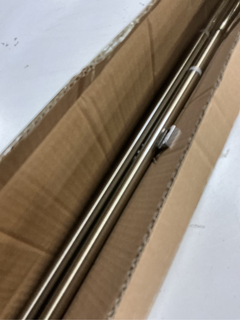 Condition photo showing As Is for 2 Pack Antique Bronze Disc Curtain Rods, 28-48 Inches Window Curtain Rod,Adjustable Room Darkening Drapery Rod with Aluminum Finials and Brackets,Wrap Around Design 28-48" & 2PCS Antique Bronze