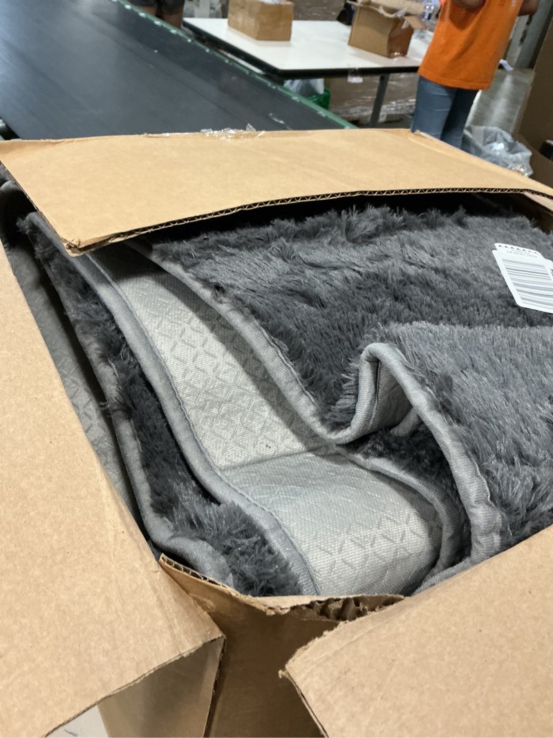 Condition photo showing Good Condition for ophanie 8x10 area rugs for living room, upgrade non-slip fluffy soft large shag bedroom carpet, grey