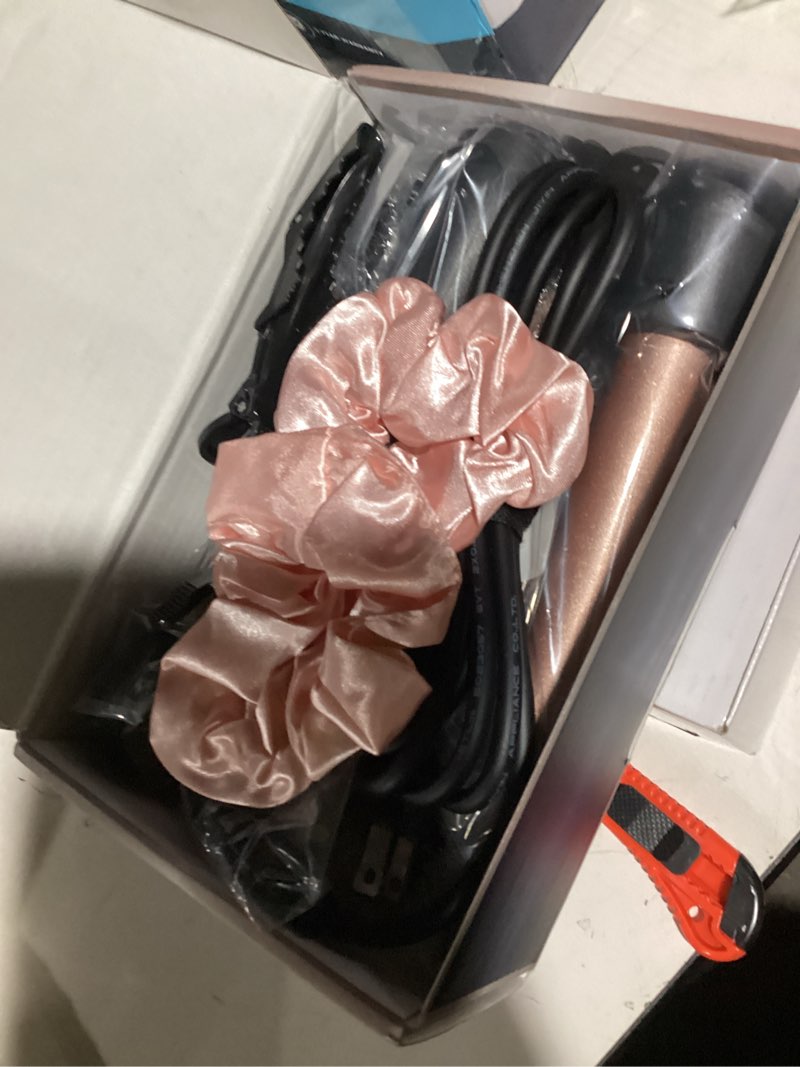 Condition photo showing Good Condition for 5 in 1 Curling Iron with Thermal Brush and 4 Interchangeable Ceramic Barrels(1/2 to 1 1/2 inch), Curling Wand Set with Flat Iron, Fast Heating, Dual Voltage Hair Curler, Gifts for Women Rose Gold Curling Iron Set