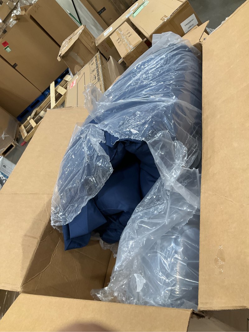 Condition photo showing Good Condition for kigley 2 pcs chaise lounge cushions, 78 x 22 x 4.7 inch outdoor lounge chair cushions with pocket, thick tufted patio recliner replacement with ties, fade resistant for pool furniture (navy blue) 2 navy blue