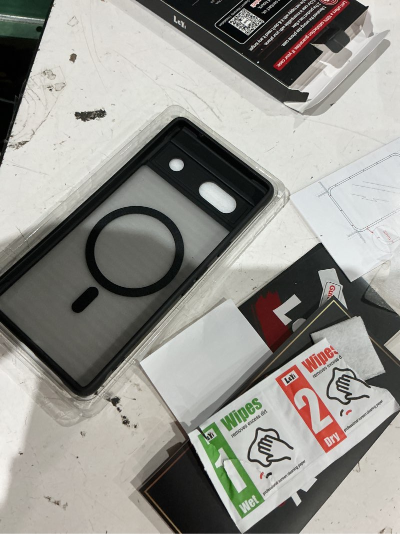 Condition photo showing Good Condition for leyi for pixel-7a case: google pixel 7a phone case [magsafe fit] with pixel 7a screen protector, magnetic thin matte translucent military-grade para googlr7a unlocked android celulares mobile, black black pixel 7a (6.1 inch)