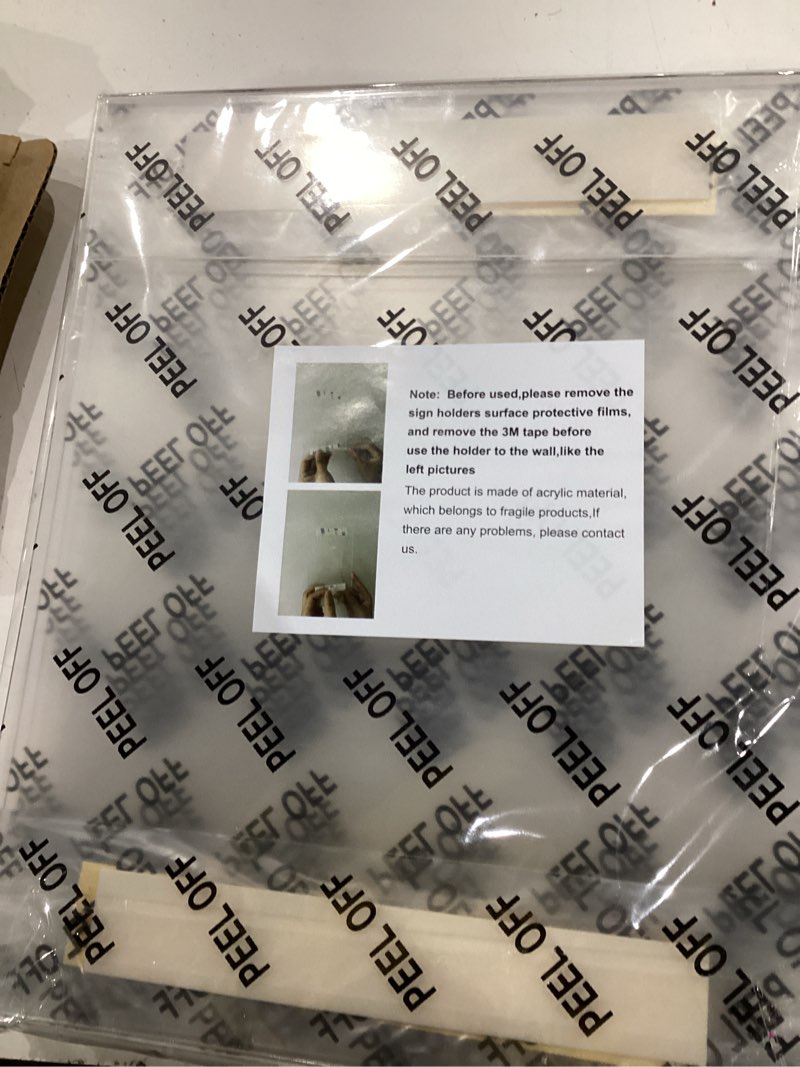 Condition photo showing Good Condition for 8x10 acrylic picture frames,set of 6 clear photo frame for wall,clear frameless picture frames 8 x 10,floating hanging picture frames 8 x 10 for home, school, office vertical 8x10"