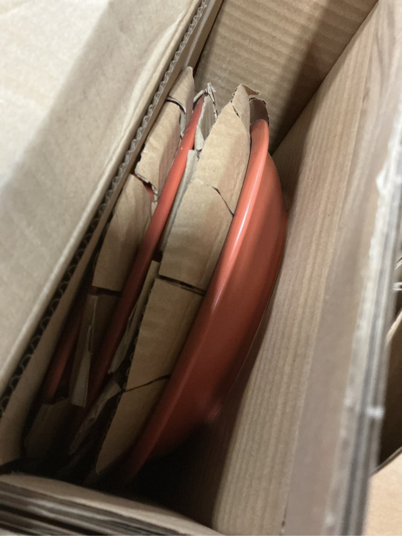 Condition photo showing Good Condition for GZG Vintage Series - Ceramic Dinnerware Set for 4, 12 Pieces Stoneware Plates and Bowls Set, Lead-Free, Handcrafted Dishes Set, Microwave & Dishwasher Safe - Terracotta Red Terracotta Blush Service for 4(12pcs)