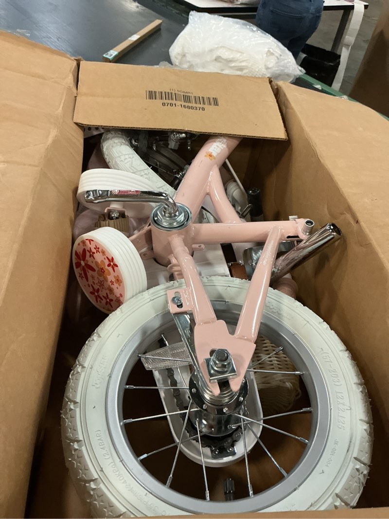 Condition photo showing Good Condition for joystar unicorn kids bike for girls ages 2-9 years old, 12 14 16 18 inch kids bike with training wheels, doll seat, streamers and basket, toddler girl bicycle, multiple colors pink 12 inch with training wheels
