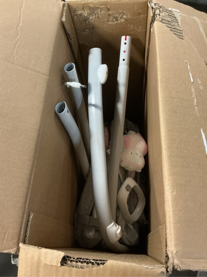 Condition photo showing As Is for Ingenuity SimpleComfort Lightweight Compact 6-Speed Multi-Direction Baby Swing, Vibrations & Nature Sounds, 0-9 Months 6-20 lbs (Pink Cassidy)