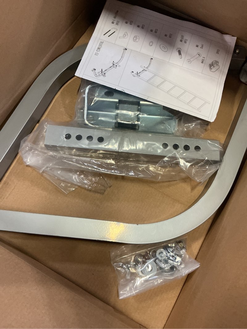 Condition photo showing Good Condition for ladder stabilizer,heavy duty aluminum extended ladder accessory for roof gutter guard cleaning tools,ladder stand-off wing span/wall ladder hooks with non-slip rubber bottom pad.(patent) silver gray-aluminum