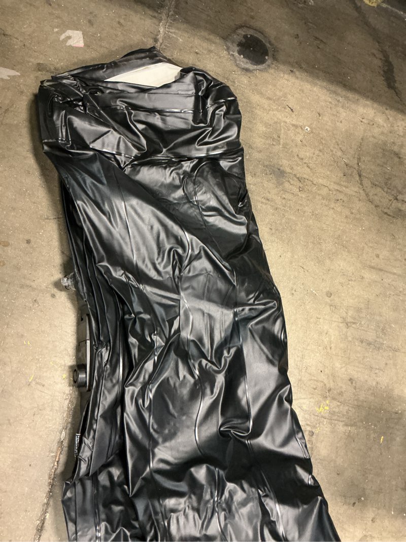 Condition photo showing As Is for air mattress queen with built in pump,comfortable waterproof flocked surface inflatable mattress for temporary family stays and travel,14-inch blow up mattress inflates in 3 minutes