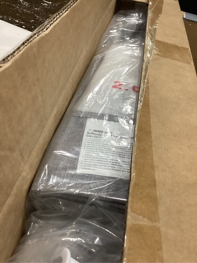 Condition photo showing New/Like New for updated king size bed rail for toddlers: 3-side protection bedrail with headbroad for king bed - extral tall adjustable child safety side railing guards for infants kids child(78.7x78.7x 74.8”) grey updated king bed 78.7x78.7x 74.8"