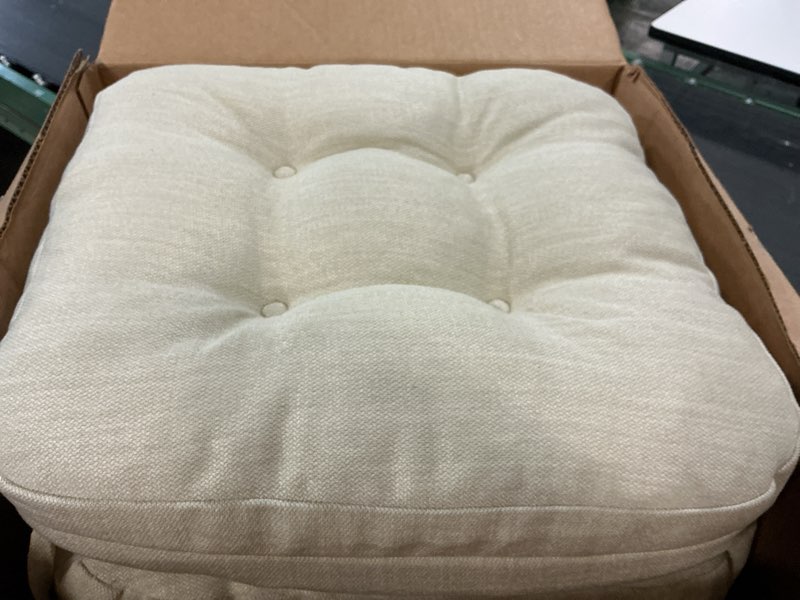 Condition photo showing Good Condition for Shinnwa Kitchen Chair Cushions Set of 6, Dual-Layer Memory Foam Dining Chair Cushions, Patented Design Seat Pads with Ties, 16.5 x 16.5 x 3.5in, 6 Pack, Ivory 6 Count (Pack of 1) Ivory