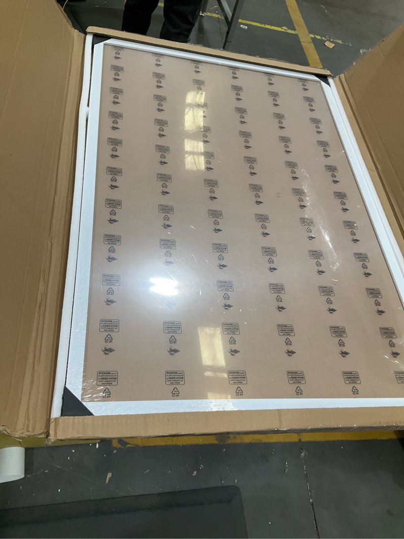 Condition photo showing Good Condition for 24x36 frame rustic white, distressed 36x24 picture frame, art pic hanging poster frame, 24 by 36 gallery family concert portrait wall photo frame anniversary/birthday/wedding/thank you/christmas gift white 24x36in