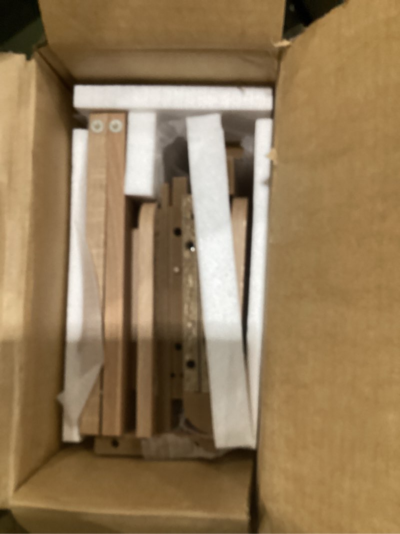 Condition photo showing As Is for missing pieces hardware innod bathroom wall storage cabinet, medicine cabinet with adjustable wood shelf & doors, over the toilet storage cabinet for laundry room & living room kitchen storage islands (natural oak)