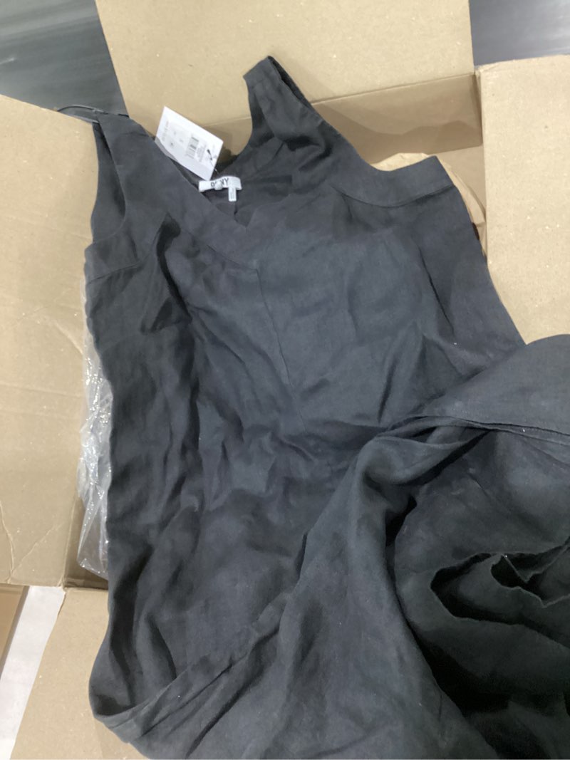 Condition photo showing Good Condition for dkny women's lightweight linen maxi dress small black