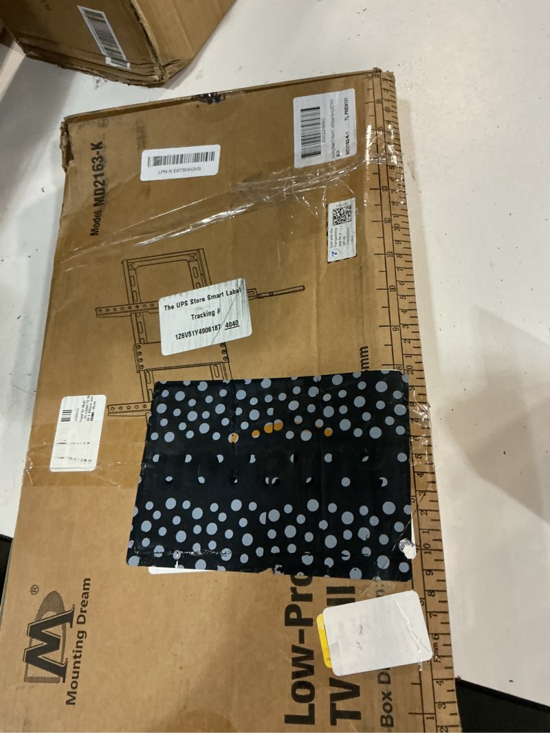 Condition photo showing New/Like New for mounting dream tv mount fixed for most 42-84 inch flat screen tvs, ul listed tv wall mount bracket up to vesa 600 x 400mm and 132 lbs - fits 16"/18"/24" studs - low profile and space saving md2163-k
