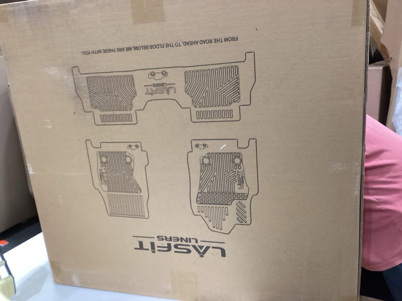 Condition photo showing New/Like New for LASFIT Floor Mats for Dodge Ram 1500 2013-2018 & 1500 Classic 2019-2024 Quad Cab Bench Seat(Not for Bucket Seat & Vinyl Flooring), All Weather TPE Custom Fit Car Mats Floor Liners 1st & 2nd Row, Black