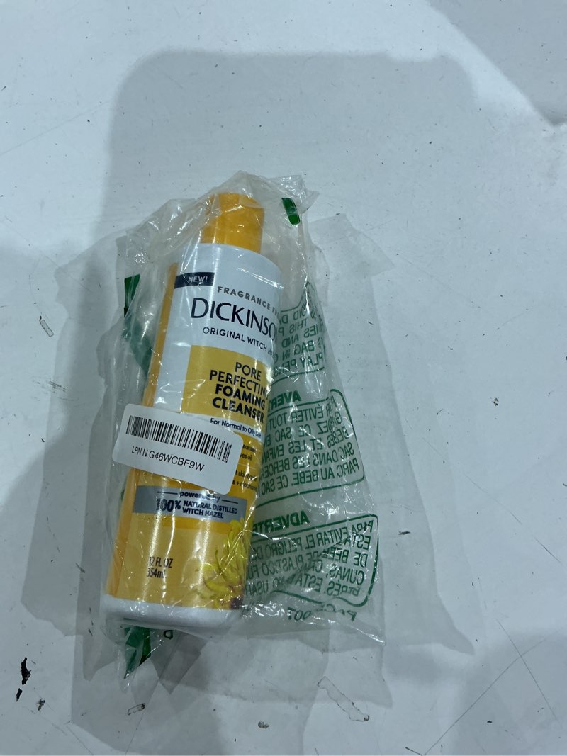 Condition photo showing As Is for dickinson's original witch hazel pore perfecting facial cleanser, 12 fl oz, for normal to oily skin, removes excess oil, refines and clears pores, alcohol-free face wash