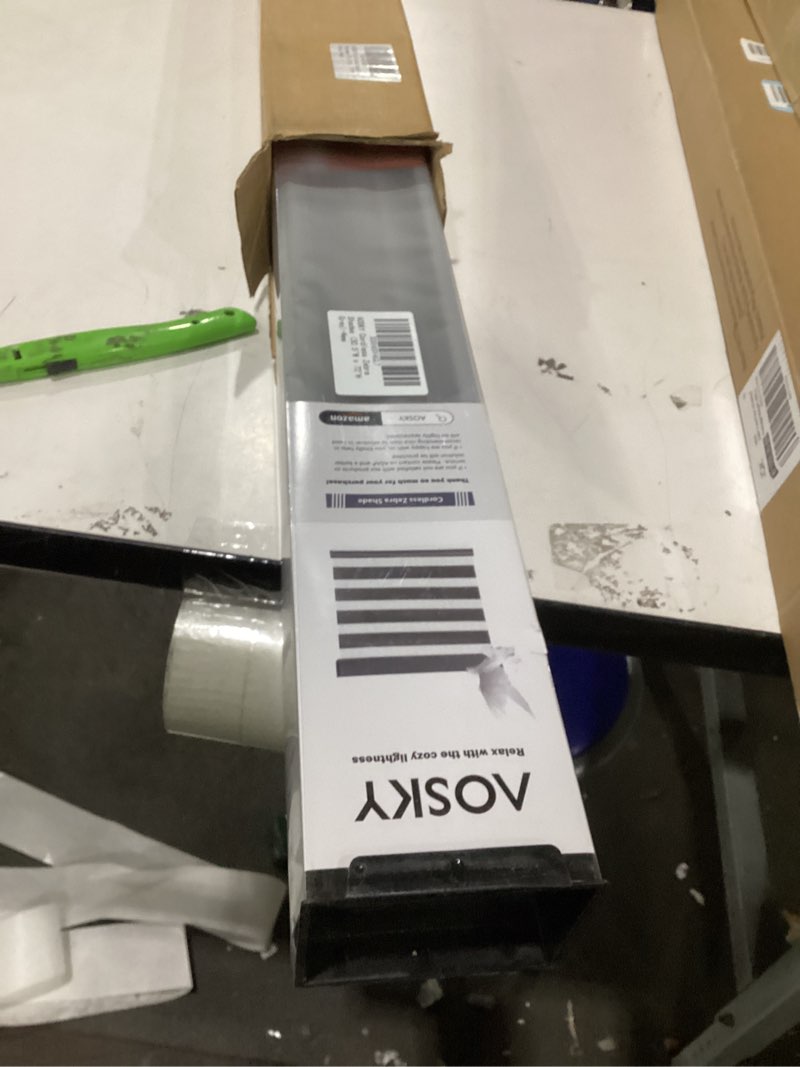 AOSKY Cordless Zebra Blinds for Windows Pull Down Roller Window Shades Dual Layer Light Filtering Pr