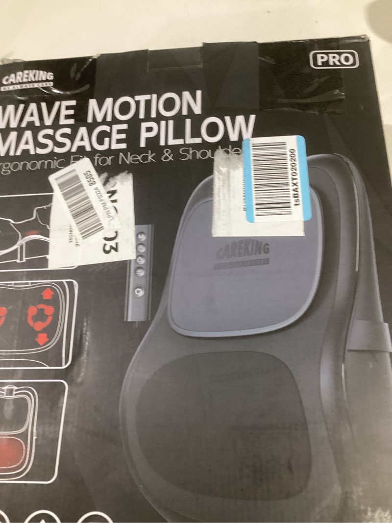 Condition photo showing Good Condition for up & down shiatsu back massage with heat –external adjustable cushion pad, 3d kneading massage pillow for lower back, neck, shoulder, leg pain relief deep tissue for office, chair & home (black)
