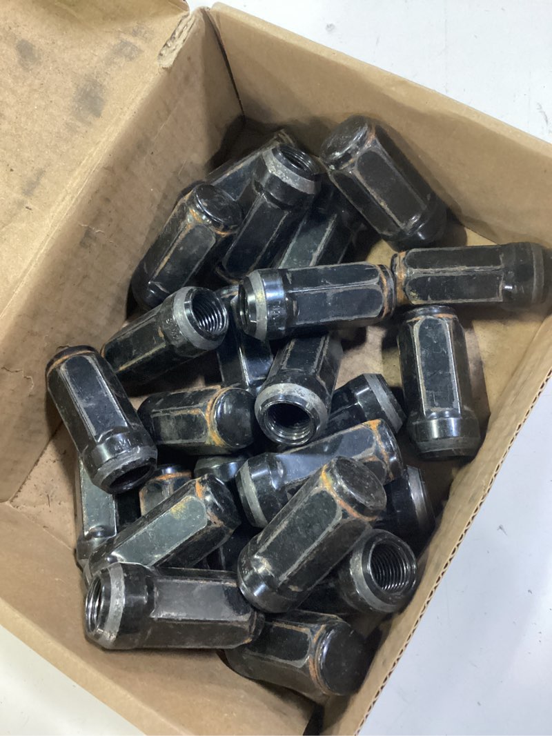 Condition photo showing As Is for gasupply black lug nuts 14x1.5, close end bulge acorn lug nuts 3/4 inch hex 1.9inch tall conical seat (24 pack) m14x1.5 24pcs - 1.9" tall black