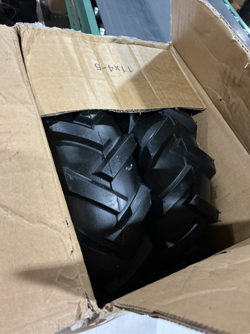 Condition photo showing Good Condition for 11x4.00-4" Tiller Tire and Wheel (3/4" Axle Size), 3-1/8" Centered Hub, Compatible with Craftsman & Troy-Bilt Tiller Garden Trailer, Tractor, Tillers, and Snowblower Tire