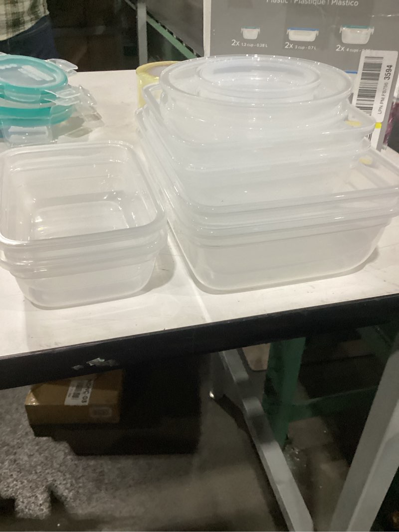 Condition photo showing As Is for Missing one large lid Snapware Total Solutions (10-Pack, Mixed Sizes) Plastic Food Storage Containers Set, Airtight & Leakproof Locking BPA-Free Lids Tupperware, Freezer Dishwasher Microwave Safe 10 Pack Mixed Sizes