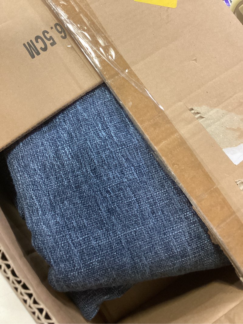 Condition photo showing item condition for LORDTEX Linen Look Textured Blackout Curtains with Thermal Insulated Liner - Heavy Thick Grommet Window Drapes for Bedroom, 50 x 120 Inches, Blue, Set of 2 Panels Blue 50"W x 120"L (Pack of 2)