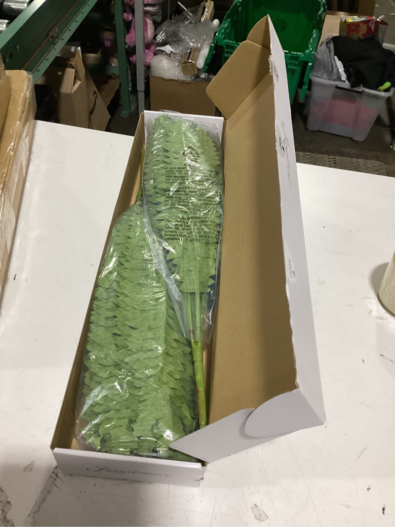 Condition photo showing New/Like New for 35" ferns artificial bush plants large, 2 artificial boston ferns with 39 fronds for outdoors home decor