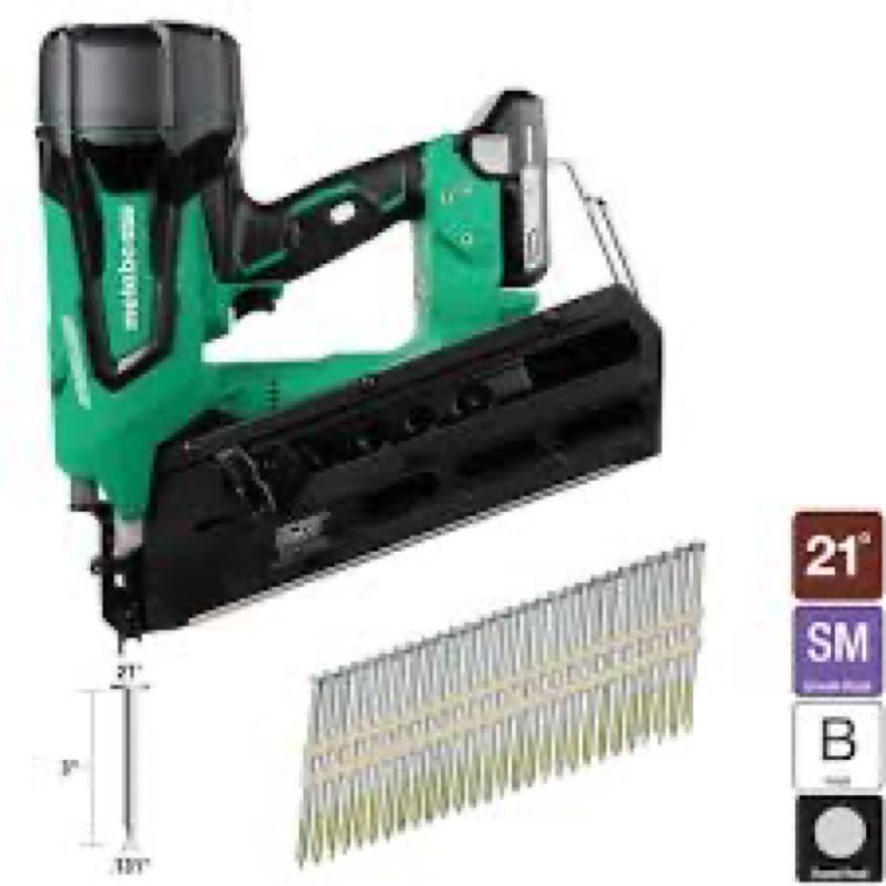 Metabo HPT MultiVolt 36-Volt 21-Degree Cordless Framing Nailer (Plastic Strip) with MultiVolt 36-Volt Cordless Metal-Connecting Nailer
