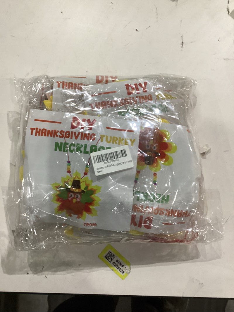 Condition photo showing New/Like New for Fall Thanksgiving Party Favors 24 Pack Thanksgiving Turkey Necklace Craft Kits for Kids Boys Girls, DIY Fall Thanksgiving Crafts for Classroom Prizes Family Activities Fall Thanksgiving Party Supplies Colorful-Style A