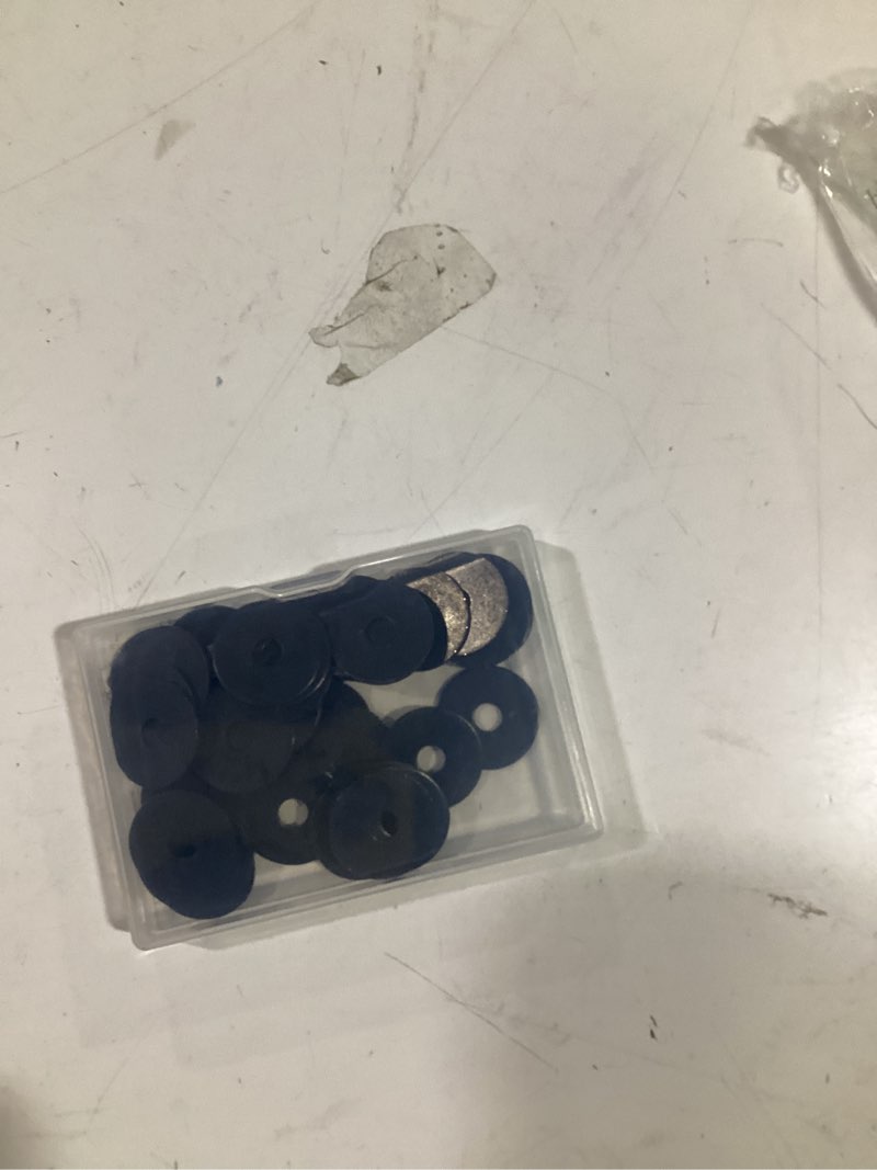 Condition photo showing As Is for black oxide m5 flat washers 304 stainless steel washer for screws bolts 100 pieces m5 black 100